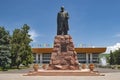 The statue of the poet Abai Qunanbaiuli in front of the Palace of the Republic, Almaty, Kazakhstan