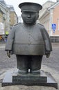 Statue of policeman Bobby on market square in Oulu, Finland Royalty Free Stock Photo