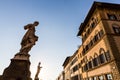A statue at the Ponte Santa Trinita bridge in Florence, Italy Royalty Free Stock Photo