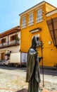 Colombia, Cartagena, statue of Pope John Paul II, behind the cathedral, commemorating 1986 visit