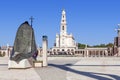 Statue of Pope John Paul II with Our Lady of the Rosary Basilica in background Royalty Free Stock Photo