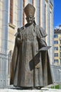 Statue of Pope John XXIII in front the Cathedral of St Joseph