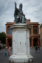 The statue of Pope Paul V on the Piazza Cavour square in Rimini, Italy