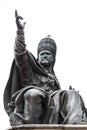 The statue of Pope Paul V on the Piazza Cavour square in Rimini, Italy Royalty Free Stock Photo