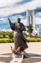Statue of Pope Saint John Paul II in ÃÂ iluva, Lithuania- September , 2012 Royalty Free Stock Photo