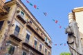 Statue of Pope Sergius in the street in Palermo, Italy