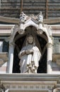 Statue on the portal of Basilica of Santa Croce Basilica of the Holy Cross in Florence