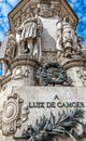 Statue of the Portuguese poet LuÃÂ­s de CamÃÂµes on Camoes Square in Lisbon, Portugal