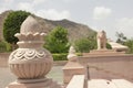 Statue of pot and elephant in jain temple Royalty Free Stock Photo