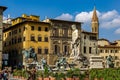 Statue of powerful Neptune at fountain in Florence, Italy Royalty Free Stock Photo