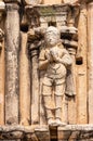 Statue of praying woman on east Gopuram Virupaksha temple, Hampi, Karnataka, India