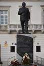 Statue of President Lech Kaczynski in Warsaw, Poland Royalty Free Stock Photo