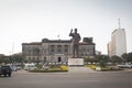 Statue of president Samora of Mozambique with town hall