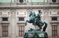 Statue of Prince Eugen in front of Hofburg Palace Heldenplatz