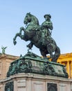 Statue of Prince Eugene in front of Hofburg palace on Heldenplatz square, center of Vienna, Austria Royalty Free Stock Photo