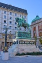 Statue of Prince Mihailo Obrenovic in the Republic Square in Belgrade, Serbia Royalty Free Stock Photo
