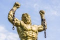 Statue of Prometheus with Broken Chain Royalty Free Stock Photo