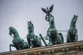 Statue Quadriga on Brandenburg gate in Berlin Royalty Free Stock Photo