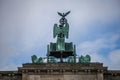 Statue Quadriga on Brandenburg gate in Berlin Royalty Free Stock Photo
