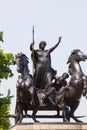 Statue of Queen Boudica near Westminster Bridge, London, United Kingdom. Royalty Free Stock Photo