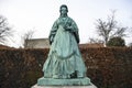 Statue of Queen Caroline Amalie of Augustenburg in Rosenborg Castle Gardens in Copenhagen, Denmark. February 2020 Royalty Free Stock Photo