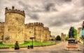 Statue of Queen Victoria and walls of Windsor Castle Royalty Free Stock Photo