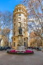 Statue of Rafael Casanova in Barcelona, Spain.