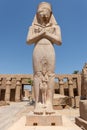 The statue of Ramses II with his daughter Merit-Amon in the temple of Amun-RA in Karnak, Luxor, Egypt Royalty Free Stock Photo