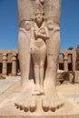 The statue of Ramses II with his daughter Merit-Amon in the temple of Amun-RA in Karnak, Luxor, Egypt Royalty Free Stock Photo