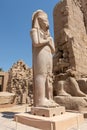 The statue of Ramses II with his daughter Merit-Amon in the temple of Amun-RA in Karnak, Luxor, Egypt Royalty Free Stock Photo