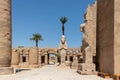 The statue of Ramses II with his daughter Merit-Amon in the temple of Amun-RA in Karnak, Luxor, Egypt Royalty Free Stock Photo