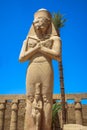 Statue of Ramses II with his daughter Merit-Amon in the temple of Amun-RA (the temple of Karnak in Luxor) Royalty Free Stock Photo