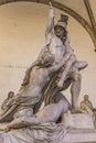 Statue Rape of Polyxena in Loggia dei Lanzi in Florence Royalty Free Stock Photo