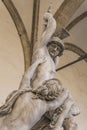Statue Rape of Polyxena in Loggia dei Lanzi in Florence Royalty Free Stock Photo