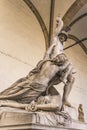 Statue Rape of Polyxena in Loggia dei Lanzi in Florence Royalty Free Stock Photo