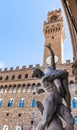 Statue of Sabine Women and Palazzo Vecchio Royalty Free Stock Photo