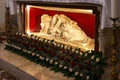 Statue of reclining female in Italian church