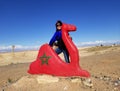 Statue of Red Camel on Highway to Sahara