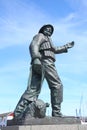 Statue representing Danish fisherman and maritime rescue worker Skagen Harbour, Denmark Royalty Free Stock Photo