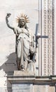 Statue representing the New Law on the Milan Cathedral's facade Royalty Free Stock Photo