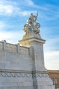 Statue representing Strength in front of Vittoriano in Rome Royalty Free Stock Photo