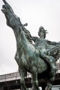 Statue of resurgent France with the Bir Hakeim bridge in Paris Royalty Free Stock Photo