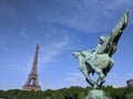 Statue of reviving France Bir Hakeim Bridge, Paris, France Royalty Free Stock Photo