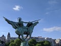 Statue of reviving France Bir Hakeim Bridge, Paris, France Royalty Free Stock Photo