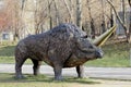 Moscow, Russia - October 28, 2019: Statue: Rhinoceros