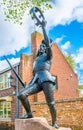Statue of Richard III in front of the cathedral in Leicester, England