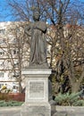 Statue of Rigas Feraios Rhegas Pheraeos Velestinles, Riga od Fere in Belgrade Serbia. Royalty Free Stock Photo