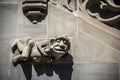 Statue of the right side of the Town hall building`s facade of Bern Switzerland that depicts evil