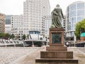 Statue of Robert Milligan facing West India Quay, Docklands, Lon