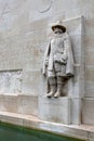 Statue of Roger Williams in `Reformation Wall` Royalty Free Stock Photo